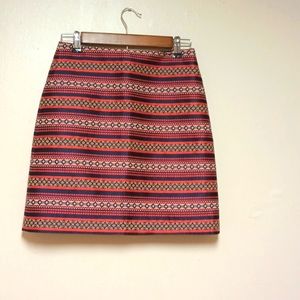 Loft women's  Gator orange & blue A line skirt, 38% cotton, 62% polyester. New.